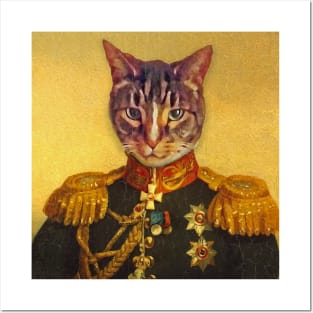 Cat Military Portrait Posters and Art